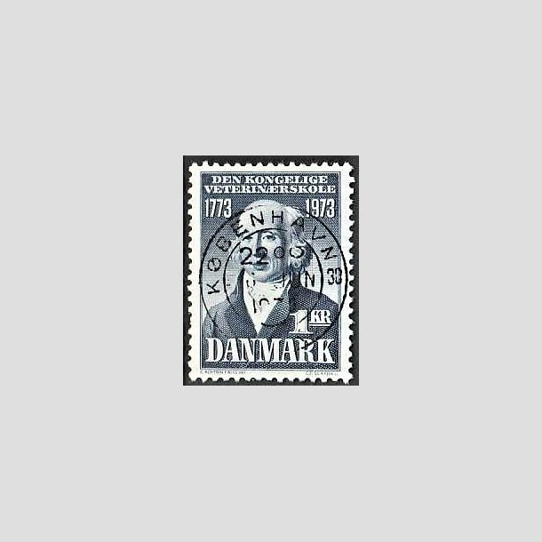 FRIMRKER DANMARK | 1973 - AFA 544 - Kgl. Veterinrskole 200 r - 1,00 Kr. bl - Pragt Stemplet