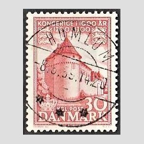 FRIM�RKER DANMARK | 1953-56 - AFA 349 - Kongeriget 1000 �r - 30 �re r�d - Pragt Stemplet Humlum
