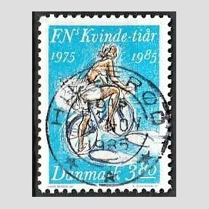 FRIM�RKER DANMARK | 1985 - AFA 839 - FN's kvinde-ti�r - 3,80 Kr. flerfarvet - Pragt Stemplet Hiller�d