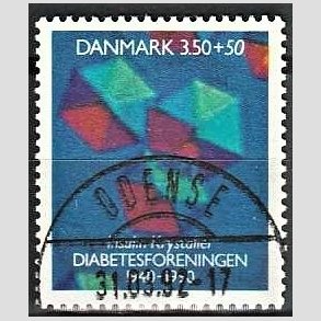 FRIMRKER DANMARK | 1990 - AFA 977 - Diabetesforeningen - 3,50 Kr. + 50 re flerfarvet - Lux Stemplet Odense