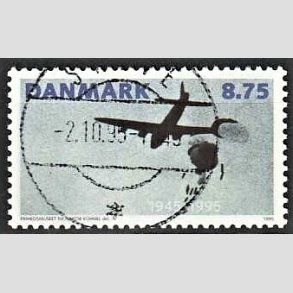 FRIM�RKER DANMARK | 1995 - AFA 1093 - 50 �ret for befrielsen - 8,75 Kr. flerfarvet - Pragt Stemplet 