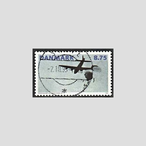 FRIMRKER DANMARK | 1995 - AFA 1093 - 50 ret for befrielsen - 8,75 Kr. flerfarvet - Pragt Stemplet 