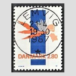 FRIM�RKER DANMARK | 1987 - AFA 877 - Kunst - 2,80 Kr. flerfarvet - Pragt Stemplet Lemvig