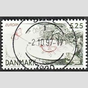 FRIM�RKER DANMARK | 1997 - AFA 1157 - Eventyr og legender - 5,25 Kr. Tommelise - Pragt Stemplet Skive