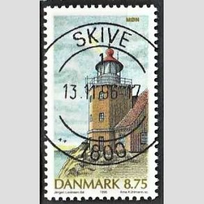 FRIM�RKER DANMARK | 1996 - AFA 1127 - Danske fyrt�rne - 8,75 Kr. flerfarvet - Pragt Stemplet Skive