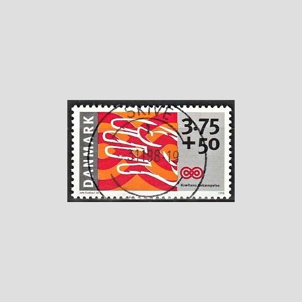 FRIMRKER DANMARK | 1998 - AFA 1186 - Krftens Bekmpelse - 3,75 Kr. + 50 re  flerfarvet - Pragt Stemplet Skive