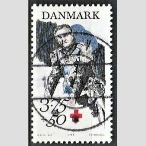 FRIMRKER DANMARK | 1994 - AFA 1069 - Prins Henrik 60 r. - 3,75 Kr. + 50 re flerfarvet - Pragt Stemplet Skive