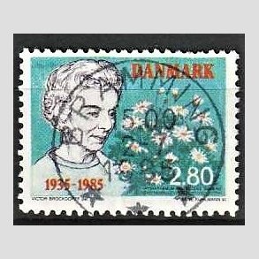 FRIM�RKER DANMARK | 1985 - AFA 832 - Dronning Ingrid 50 �ret - 2,80 Kr. flerfarvet - Pragt Stemplet Bramming