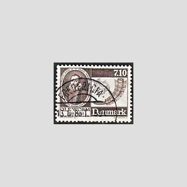 FRIMRKER DANMARK | 1988 - AFA 905 - Naturforskeren Ole Worm  - 7,10 Kr. brun - Lux Stemplet Fredericia