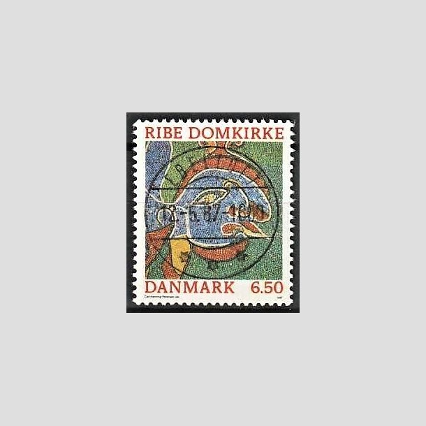 FRIMRKER DANMARK | 1987 - AFA 881 - Ribe Domkirke - 6,50 Kr. flerfarvet - Pragt Stemplet Ebeltoft