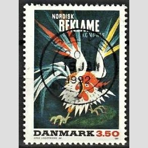 FRIM�RKER DANMARK | 1991 - AFA 1001 - Dansk Plakatkunst - 4,75 Kr. flerfarvet - Pragt Stemplet Skive