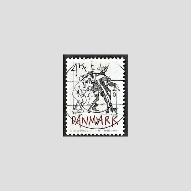 FRIMRKER DANMARK | 1992 - AFA 1030 - Danske tegneseriefigurer - 4,75 Kr. sort/rd - Pragt Stemplet Fej