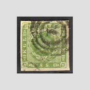 FRIMRKER DANMARK | 1854-57 - AFA 5 - 8 Skilling grn - Stemplet