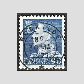 FRIMRKER DANMARK | 1967 - AFA 463F - Fr. IX 90 re bl - Lux Stemplet Roskilde