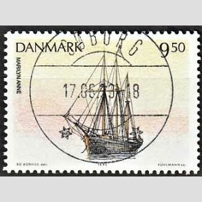 FRIM�RKER DANMARK | 1993 - AFA 1048 - Sejlskibe - 9,50 Kr. flerfarvet - Pragt Stemplet S�borg