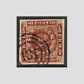 FRIMRKER DANMARK | 1858-62 - AFA 7 - 4 Skilling brun - Stemplet