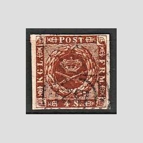 FRIMRKER DANMARK | 1858-62 - AFA 7 - 4 Skilling brun - Stemplet