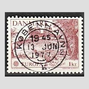 FRIM�RKER DANMARK | 1977 - AFA 635 - Europam�rker - 1,00 Kr. r�d - Pragt Stemplet K�benhavn