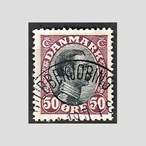 FRIMRKER DANMARK | 1918-20 - AFA 106 - Chr. X 50 re vinrd/sort - Lux Stemplet Stubbekbing
