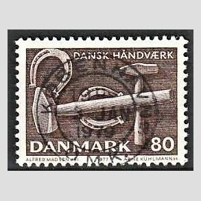 FRIM�RKER DANMARK | 1977 - AFA 641 - Dansk h�ndv�rk - 80 �re brun - Pragt Stemplet K�benhavn