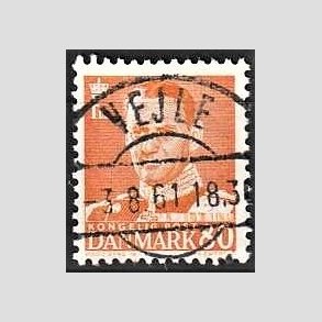 FRIMRKER DANMARK | 1952-53 - AFA 341 - Fr. IX 80 re orange - Lux Stemplet Vejle