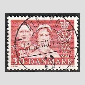 FRIM�RKER DANMARK | 1960 - AFA 384 - S�lvbryllup - 30 �re r�d - Pragt Stemplet �lborg
