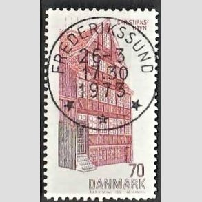 FRIM�RKER DANMARK | 1972 - AFA 540 - Dansk bygningskunst - 70 �re r�d/brun/brunr�d - Pragt Stemplet Frederikssund