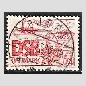FRIM�RKER DANMARK | 1972 - AFA 525 - D.S.B 125 �r - 70 �re r�d - Pragt Stemplet Bjert