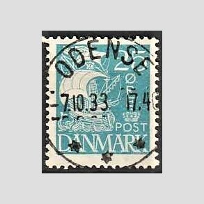 FRIM�RKER DANMARK | 1927 - AFA 171 - Karavel 25 �re bl� - Lux Stemplet Odense