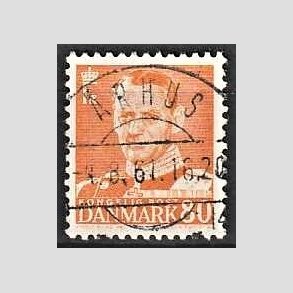 FRIMRKER DANMARK | 1952-53 - AFA 341 - Fr. IX 80 re orange - Lux Stemplet Kbenhavn rhus