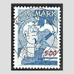 FRIM�RKER DANMARK | 1992 - AFA 1031 - Danske tegneseriefigurer - 5,00 Kr. bl�/r�d - Pragt Stemplet