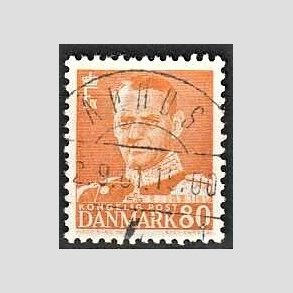 FRIMRKER DANMARK | 1952-53 - AFA 341 - Fr. IX 80 re orange - Lux Stemplet Kbenhavn rhus