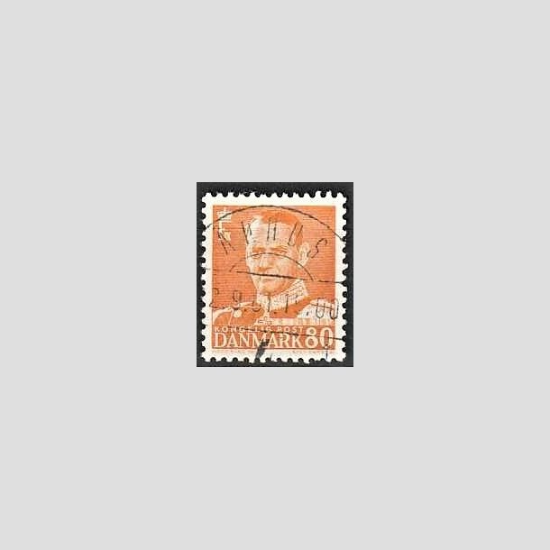 FRIMRKER DANMARK | 1952-53 - AFA 341 - Fr. IX 80 re orange - Lux Stemplet Kbenhavn rhus