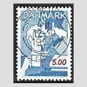 FRIM�RKER DANMARK | 1992 - AFA 1031 - Danske tegneseriefigurer - 5,00 Kr. bl�/r�d - Pragt Stemplet