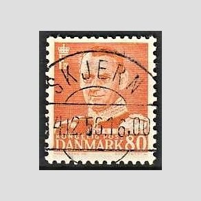 FRIMRKER DANMARK | 1952-53 - AFA 341 - Fr. IX 80 re orange - Lux Stemplet Kbenhavn Skjern