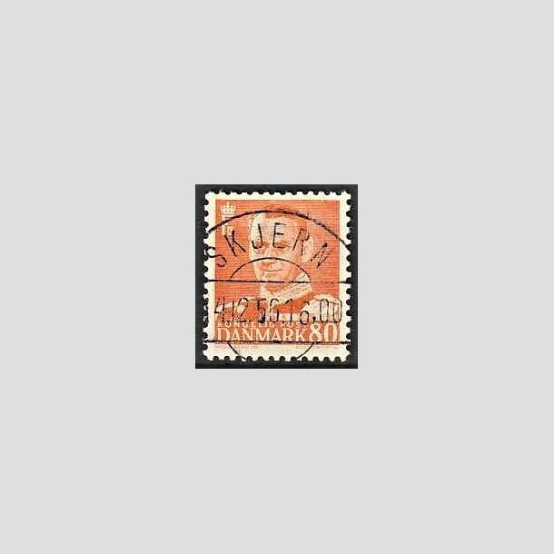 FRIMRKER DANMARK | 1952-53 - AFA 341 - Fr. IX 80 re orange - Lux Stemplet Kbenhavn Skjern