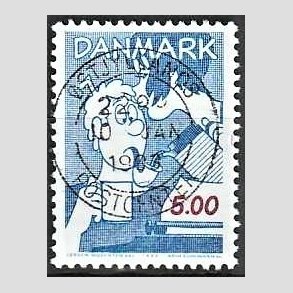 FRIM�RKER DANMARK | 1992 - AFA 1031 - Danske tegneseriefigurer - 5,00 Kr. bl�/r�d - Pragt Stemplet