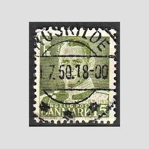 FRIMRKER DANMARK | 1950 - AFA 324 - Fr. IX 70 re mrkgrn - Lux Stemplet Roskilde