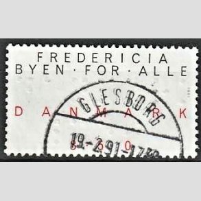 FRIMRKER DANMARK | 1990 - AFA 979 - Byen for alle - 3,50 Kr. sort/rd - Lux Stemplet Glesborg