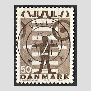 FRIMRKER DANMARK | 1970 - AFA 494 - Trafiksikkerhed - 50 re brun - Pragt Stemplet Vejle