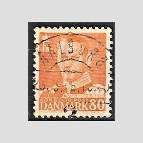 FRIMRKER DANMARK | 1952-53 - AFA 341 - Fr. IX 80 re orange - Lux Stemplet Kbenhavn Aalborg