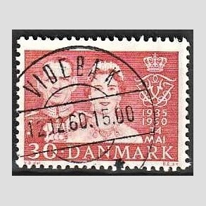 FRIM�RKER DANMARK | 1960 - AFA 384 - S�lvbryllup - 30 �re r�d - Pragt Stemplet Videb�k
