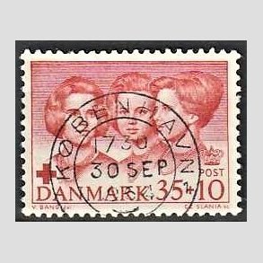 FRIMRKER DANMARK | 1964 - AFA 424F - Dansk Rde Kors - 35 + 10 re rd - Pragt Stemplet Kbenhavn