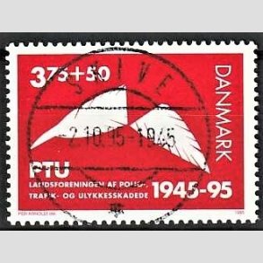 FRIMRKER DANMARK | 1995 - AFA 1096 - PTU - 3,75 Kr. + 50 re rd - Pragt Stemplet Skive