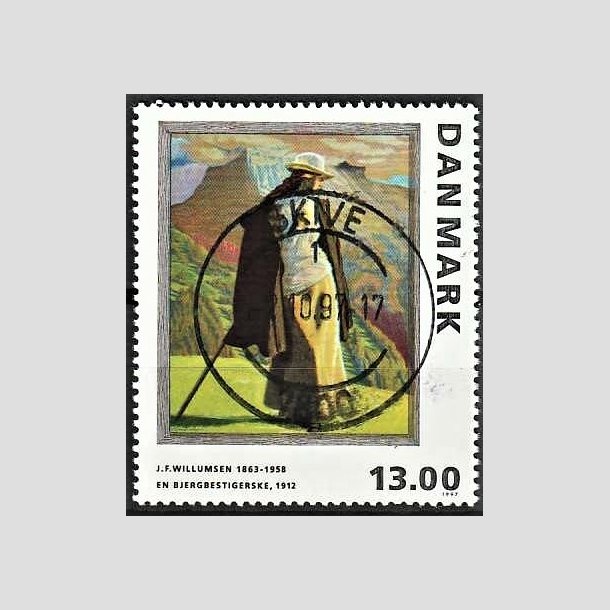 FRIMRKER DANMARK | 1997 - AFA 1159 - J.F. Willumsen - 13,00 Kr. flerfarvet - Pragt Stemplet Skive