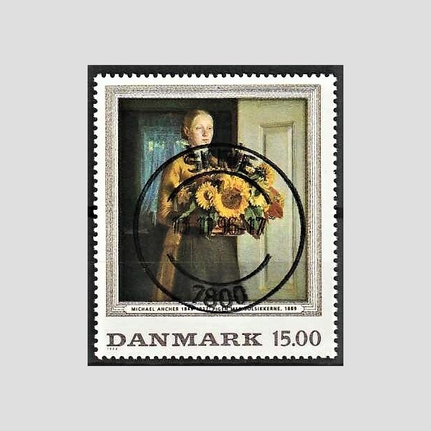 FRIMRKER DANMARK | 1996 - AFA 1132 - Michael Ancher - 15,00 Kr. flerfarvet - Pragt Stemplet Skive