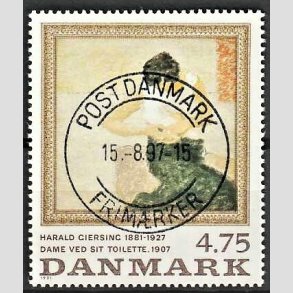 FRIMRKER DANMARK | 1991 - AFA 1005 - Harald Giersing - 4,75 Kr. flerfarvet - Pragt Stemplet