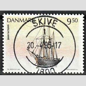 FRIM�RKER DANMARK | 1993 - AFA 1048 - Sejlskibe - 9,50 Kr. flerfarvet - Pragt Stemplet Skive