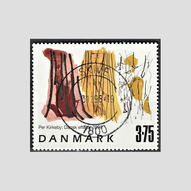FRIMRKER DANMARK | 1998 - AFA 1187 - Frimrkekunst 1. - 3,75 Kr. Dansk efterr flerfarvet - Pragt Stemplet Skive