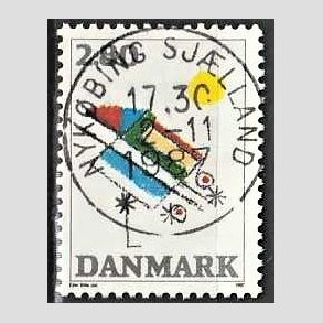 FRIM�RKER DANMARK | 1987 - AFA 891 - Kunst - 2,80 Kr. flerfarvet - Pragt Stemplet Nyk�bing Sj�lland